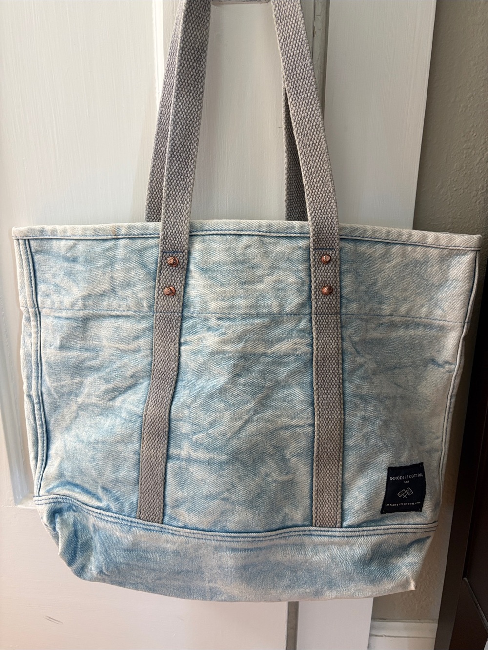 Immodest Cotton Small East West Tote Acid Wash